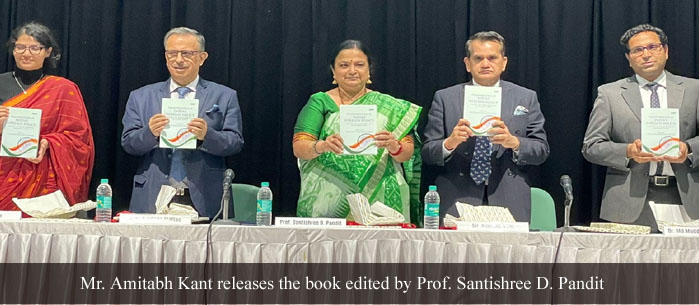 Mr. Amitabh Kant releases the book edited by Prof. Santishree D. Pandit